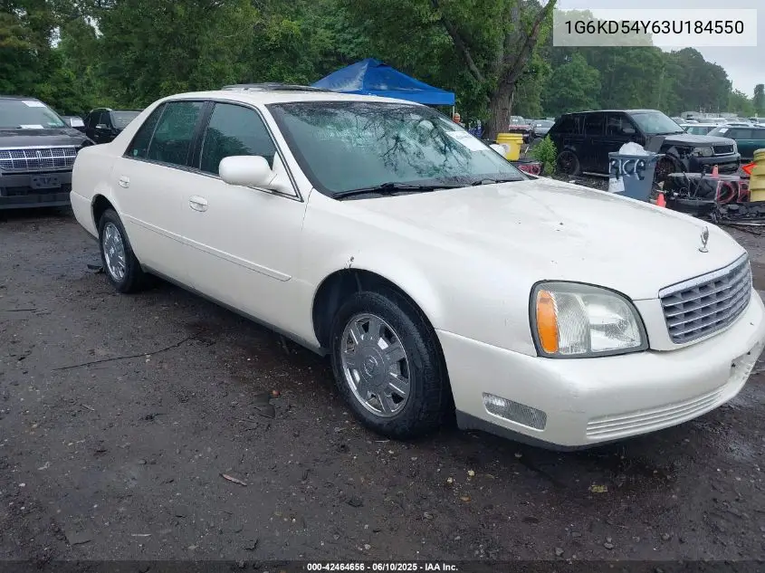 2003 Cadillac Deville Standard VIN: 1G6KD54Y63U184550 Lot: 42464656