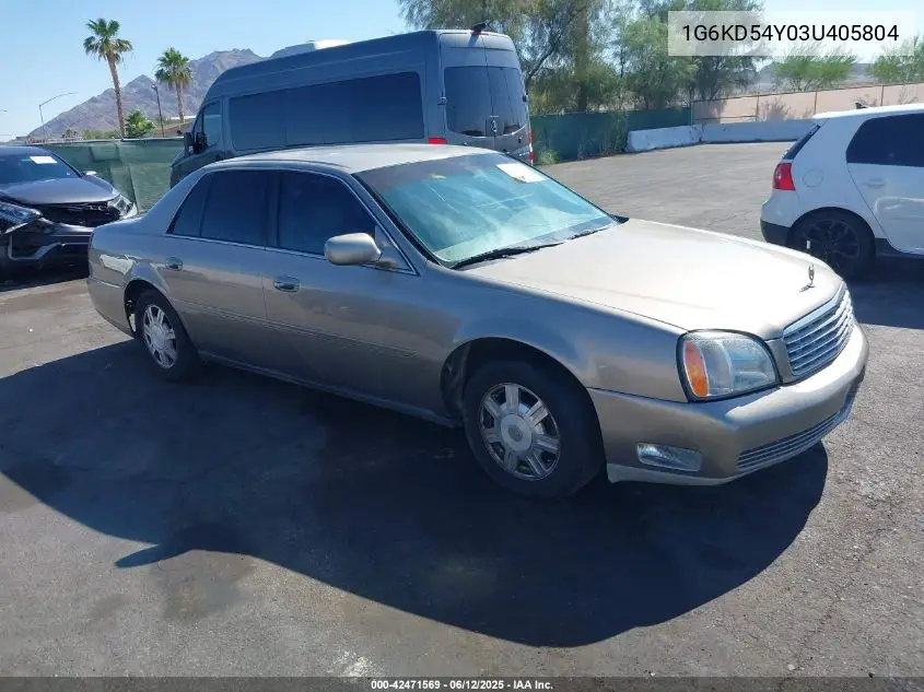 2003 Cadillac Deville Standard VIN: 1G6KD54Y03U405804 Lot: 42471569