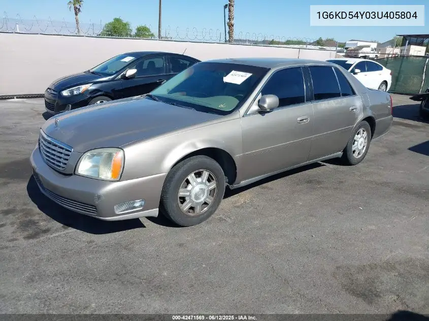 2003 Cadillac Deville Standard VIN: 1G6KD54Y03U405804 Lot: 42471569