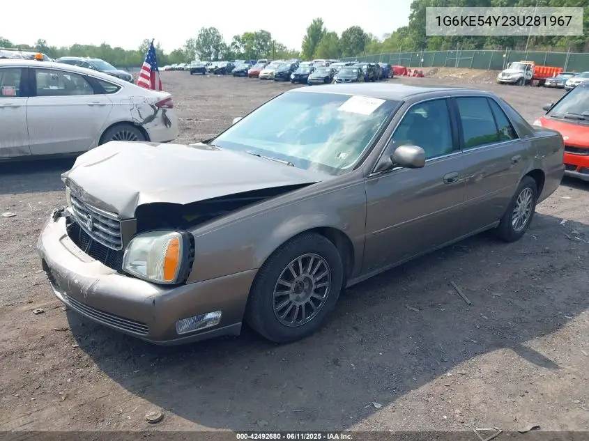 2003 Cadillac Deville Dhs VIN: 1G6KE54Y23U281967 Lot: 42492680