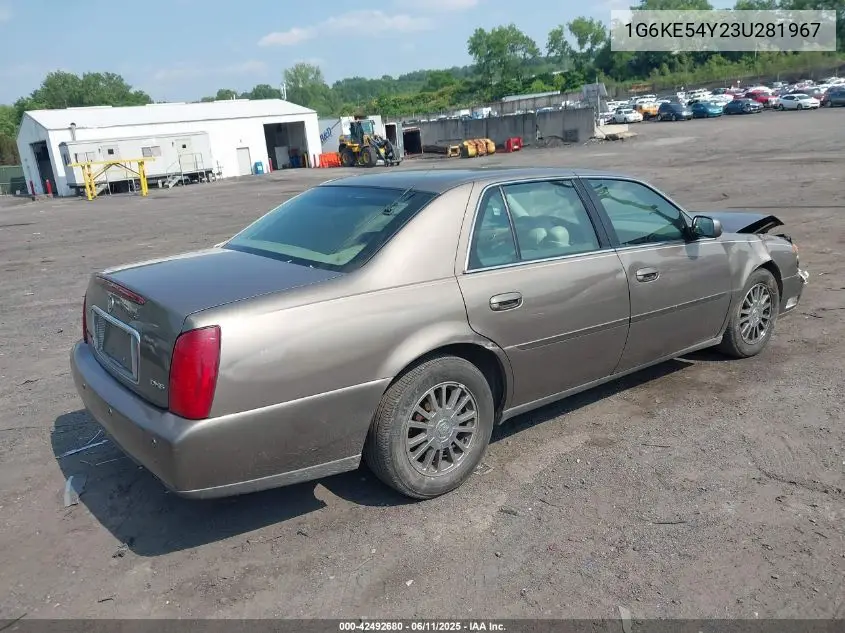 2003 Cadillac Deville Dhs VIN: 1G6KE54Y23U281967 Lot: 42492680