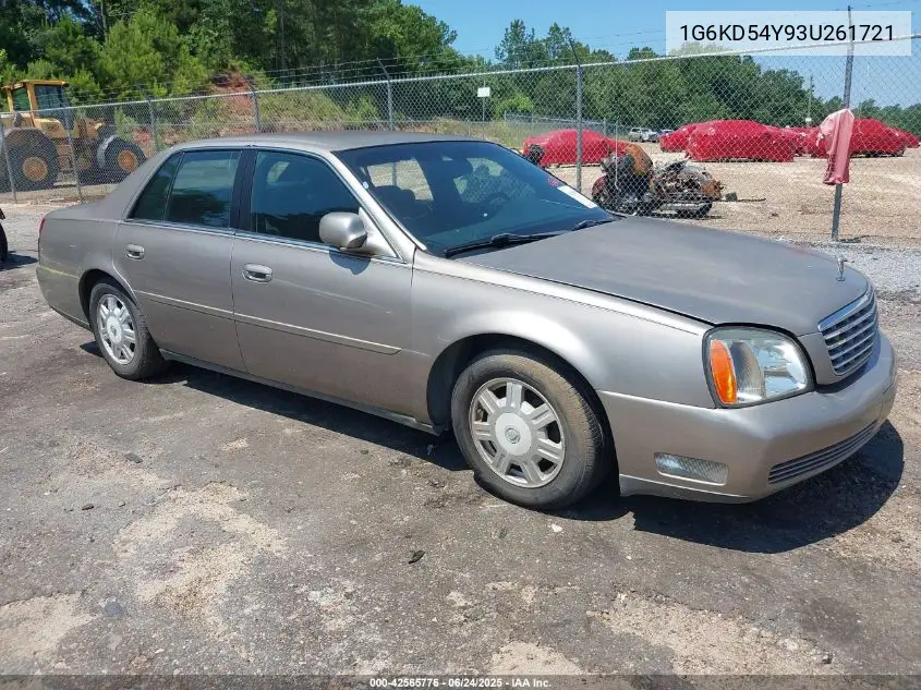 2003 Cadillac Deville Standard VIN: 1G6KD54Y93U261721 Lot: 42565776