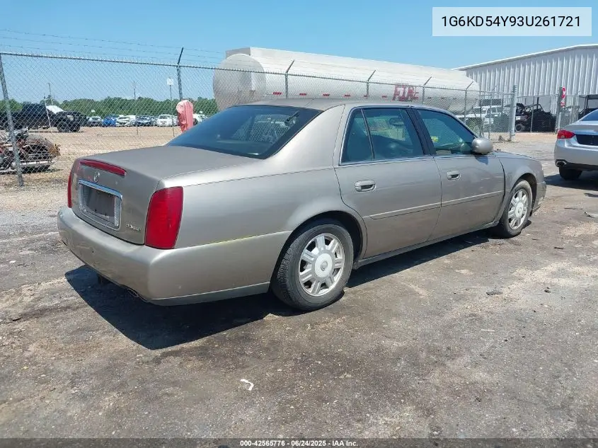2003 Cadillac Deville Standard VIN: 1G6KD54Y93U261721 Lot: 42565776