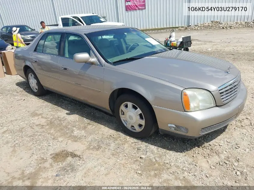 2003 Cadillac Deville Standard VIN: 1G6KD54Y03U279170 Lot: 42566323