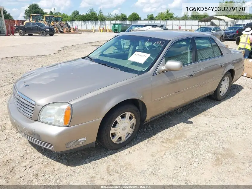2003 Cadillac Deville Standard VIN: 1G6KD54Y03U279170 Lot: 42566323
