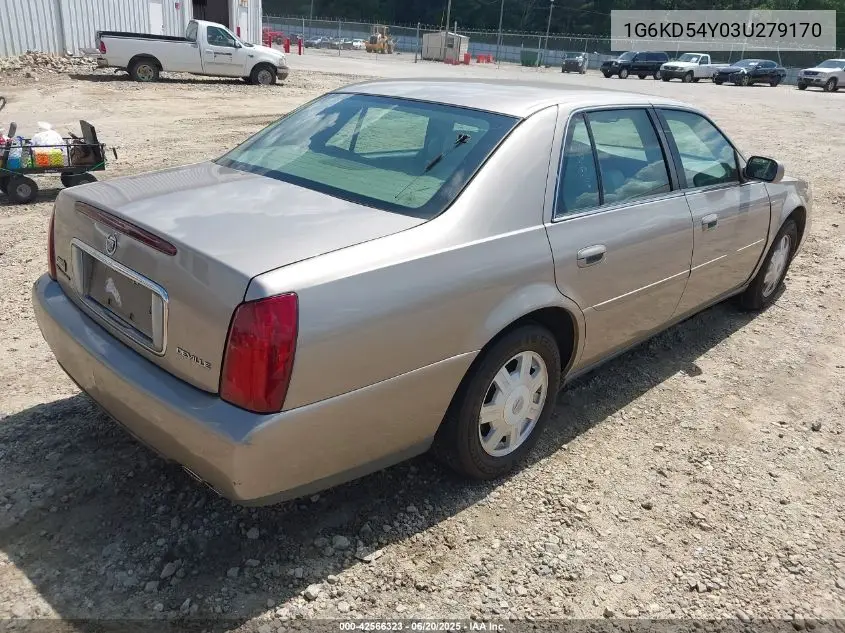2003 Cadillac Deville Standard VIN: 1G6KD54Y03U279170 Lot: 42566323