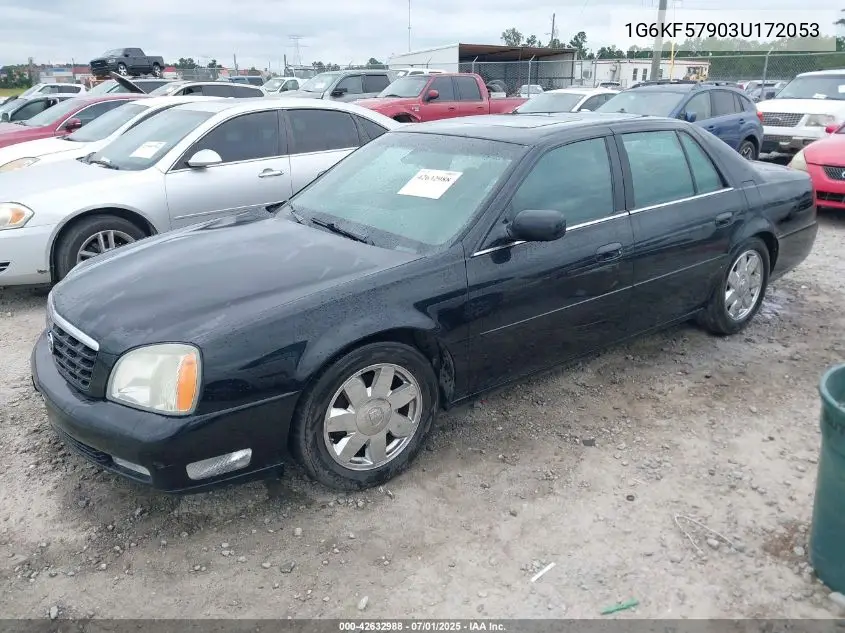 2003 Cadillac Deville Dts VIN: 1G6KF57903U172053 Lot: 42632988