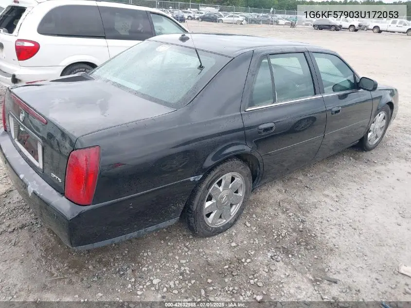2003 Cadillac Deville Dts VIN: 1G6KF57903U172053 Lot: 42632988