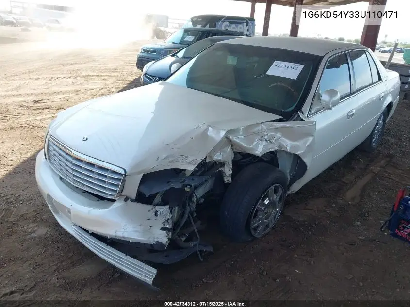 2003 Cadillac Deville Standard VIN: 1G6KD54Y33U110471 Lot: 42734312