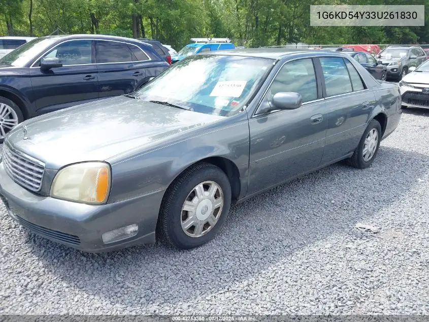 2003 Cadillac Deville Standard VIN: 1G6KD54Y33U261830 Lot: 42753350