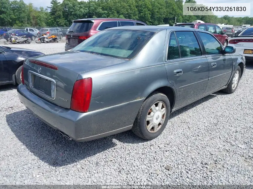 2003 Cadillac Deville Standard VIN: 1G6KD54Y33U261830 Lot: 42753350