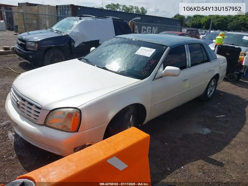 2003 Cadillac Deville Standard VIN: 1G6KD54Y13U157952 Lot: 42765102