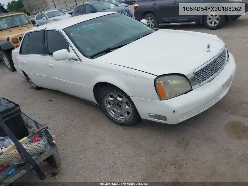 2003 Cadillac Deville Standard VIN: 1G6KD54YX3U188262 Lot: 42774442