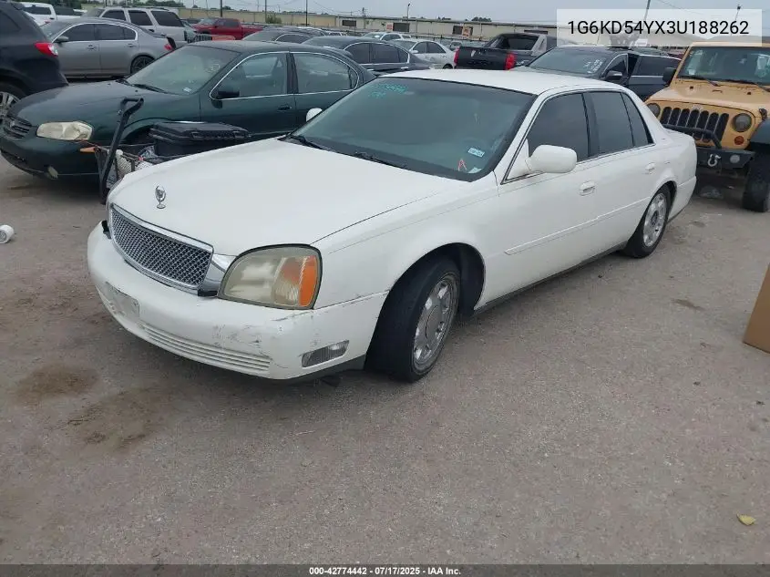 2003 Cadillac Deville Standard VIN: 1G6KD54YX3U188262 Lot: 42774442