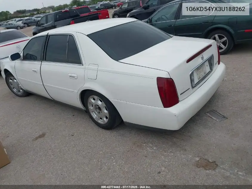 2003 Cadillac Deville Standard VIN: 1G6KD54YX3U188262 Lot: 42774442