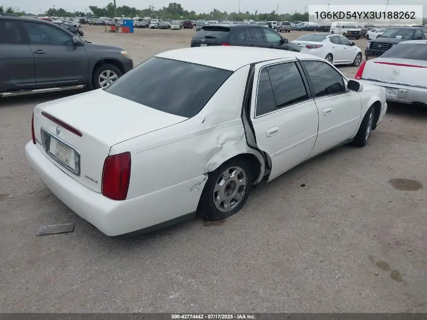 2003 Cadillac Deville Standard VIN: 1G6KD54YX3U188262 Lot: 42774442