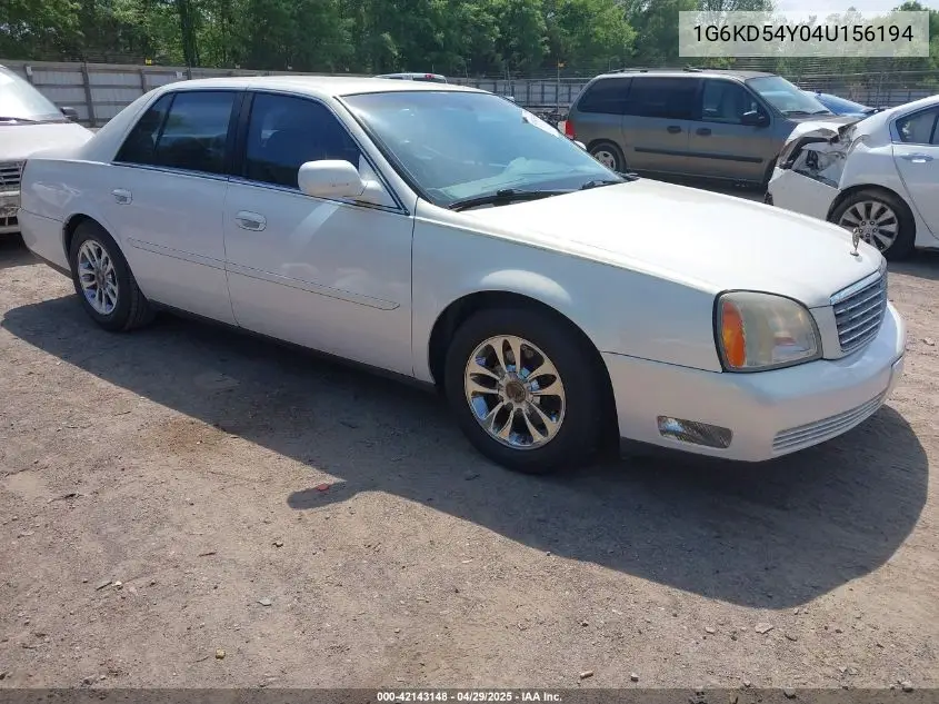 2004 Cadillac Deville Standard VIN: 1G6KD54Y04U156194 Lot: 42143148