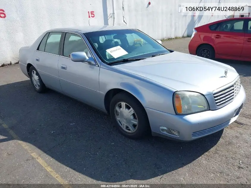 2004 Cadillac Deville Standard VIN: 1G6KD54Y74U248869 Lot: 42164504