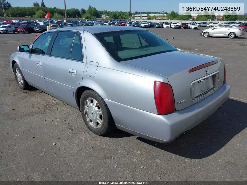 2004 Cadillac Deville Standard VIN: 1G6KD54Y74U248869 Lot: 42164504