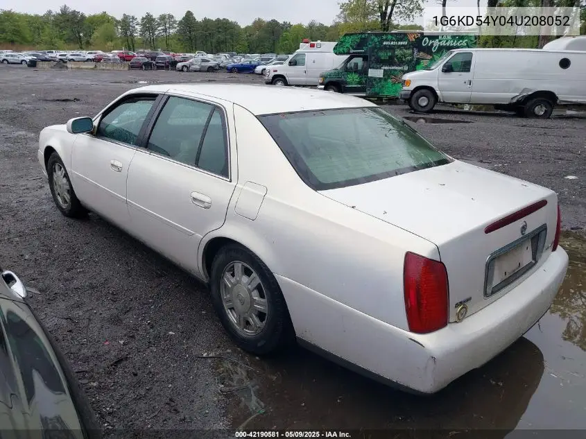 2004 Cadillac Deville Standard VIN: 1G6KD54Y04U208052 Lot: 42190581