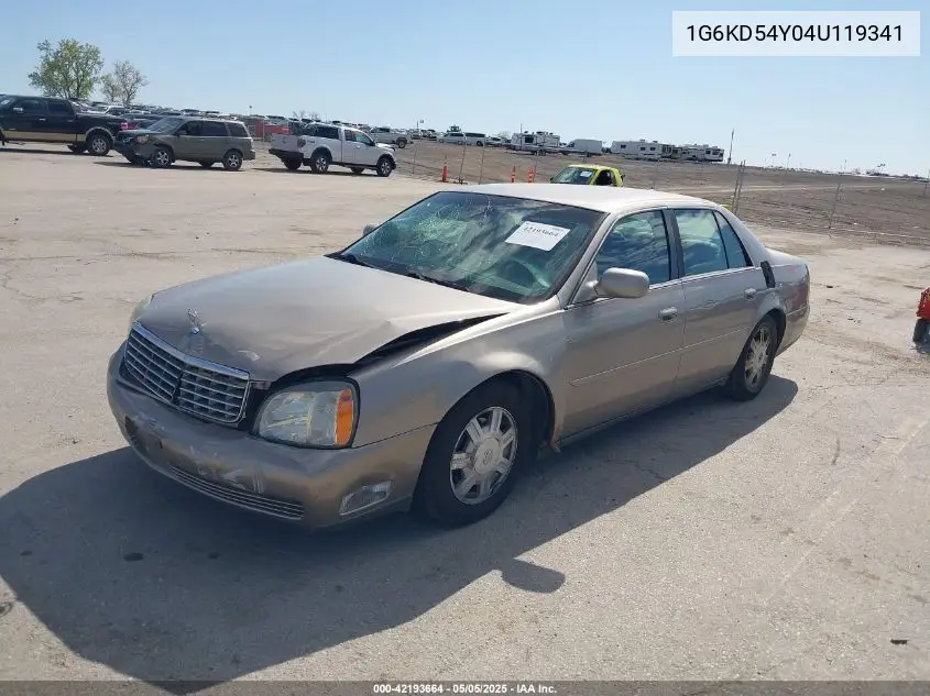 2004 Cadillac Deville Standard VIN: 1G6KD54Y04U119341 Lot: 42193664