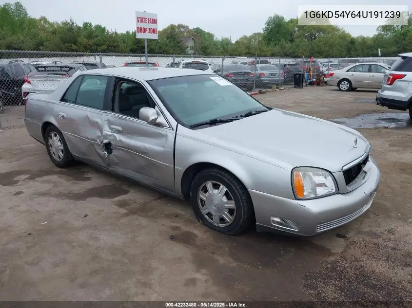 2004 Cadillac Deville Standard VIN: 1G6KD54Y64U191239 Lot: 42232480