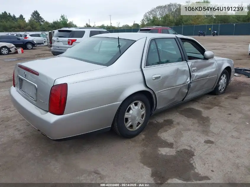 2004 Cadillac Deville Standard VIN: 1G6KD54Y64U191239 Lot: 42232480