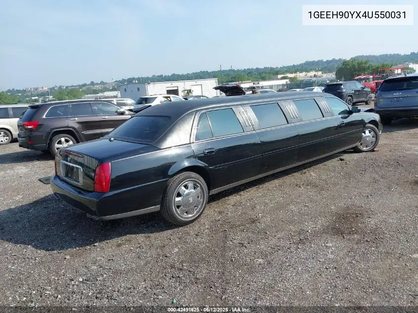 2004 Cadillac Deville Standard VIN: 1GEEH90YX4U550031 Lot: 42491625