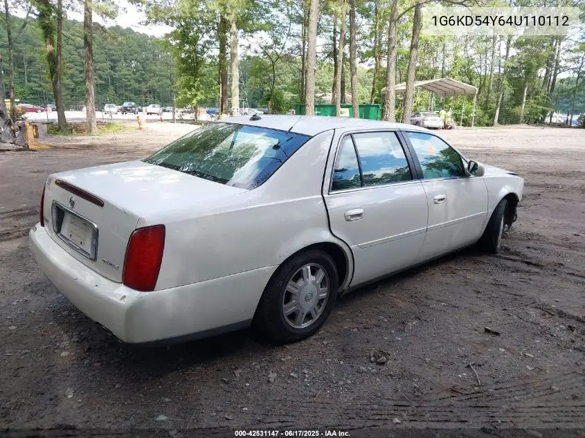 2004 Cadillac Deville Standard VIN: 1G6KD54Y64U110112 Lot: 42531147