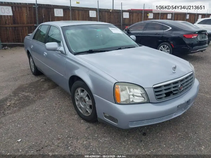 2004 Cadillac Deville Standard VIN: 1G6KD54Y34U213651 Lot: 42563361