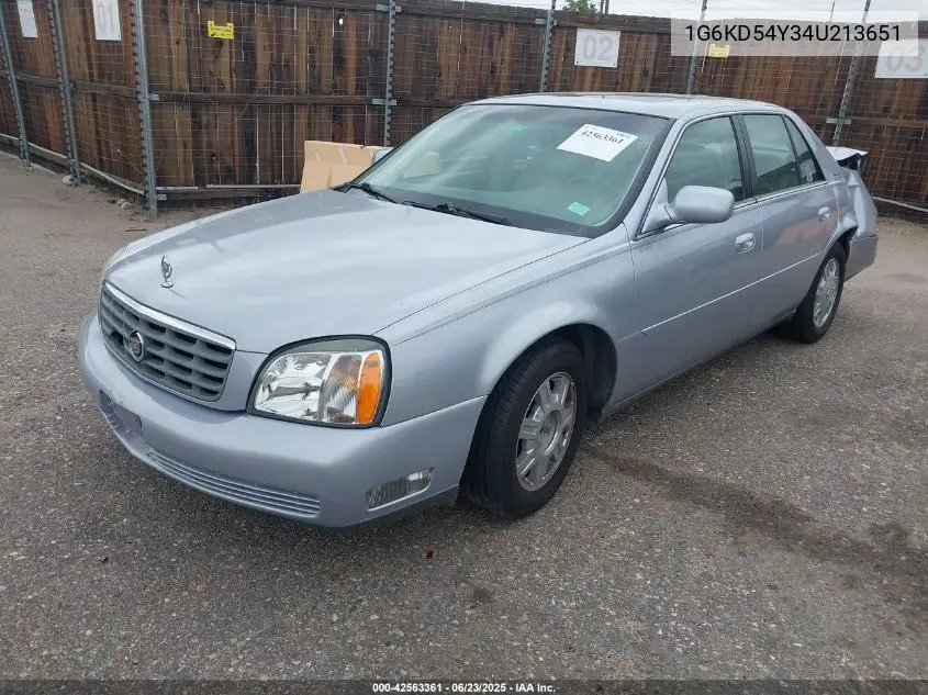 2004 Cadillac Deville Standard VIN: 1G6KD54Y34U213651 Lot: 42563361