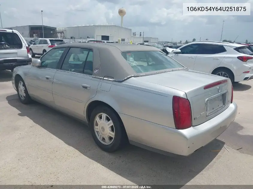 2004 Cadillac Deville Standard VIN: 1G6KD54Y64U251875 Lot: 42669273