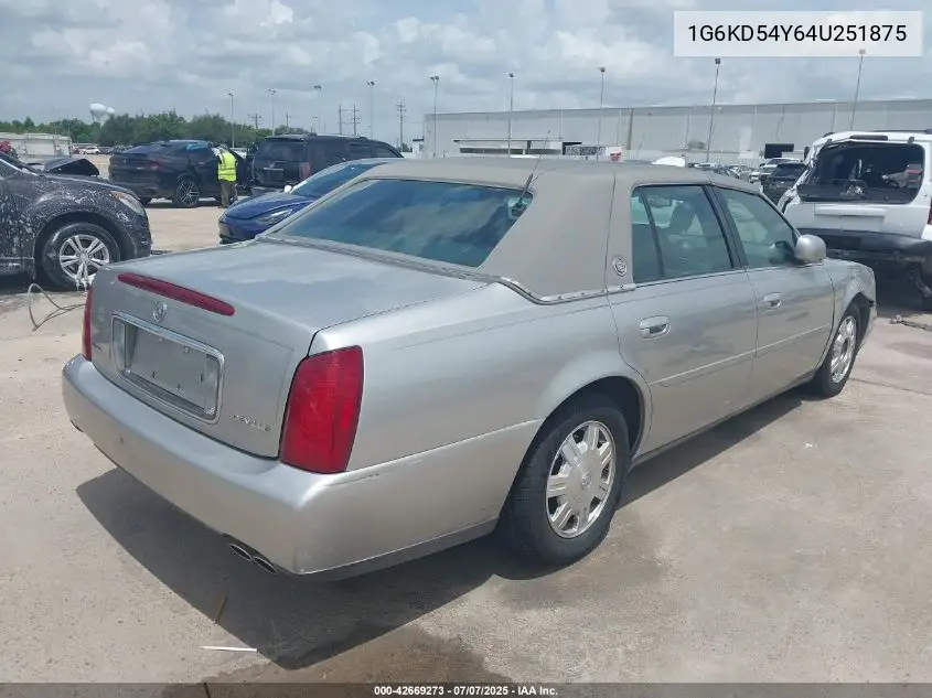 2004 Cadillac Deville Standard VIN: 1G6KD54Y64U251875 Lot: 42669273