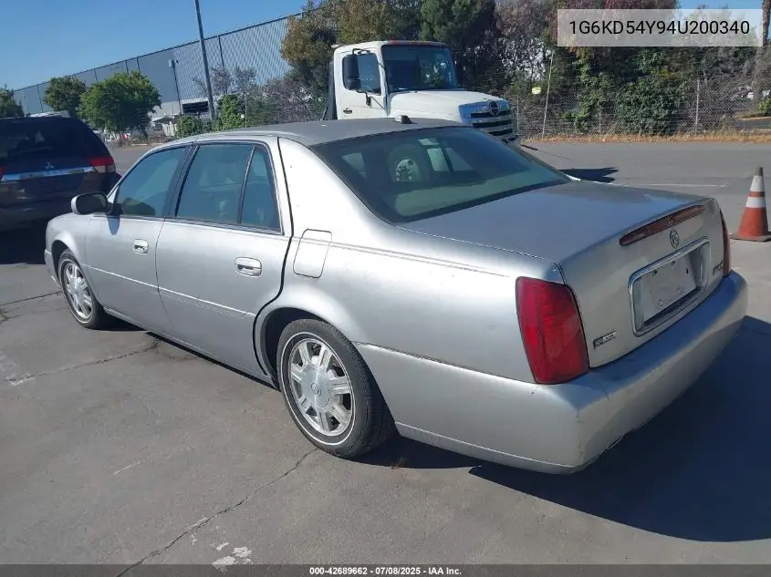 2004 Cadillac Deville Standard VIN: 1G6KD54Y94U200340 Lot: 42689662