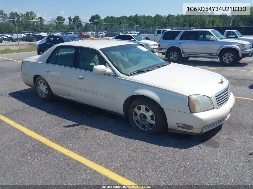 2004 Cadillac Deville Standard VIN: 1G6KD54Y34U218333 Lot: 42719402