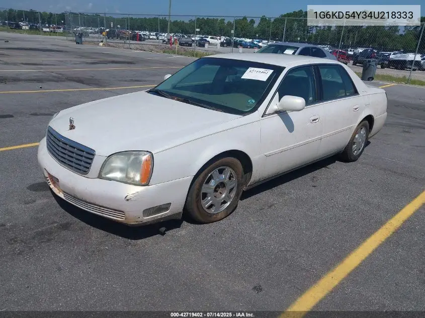 2004 Cadillac Deville Standard VIN: 1G6KD54Y34U218333 Lot: 42719402