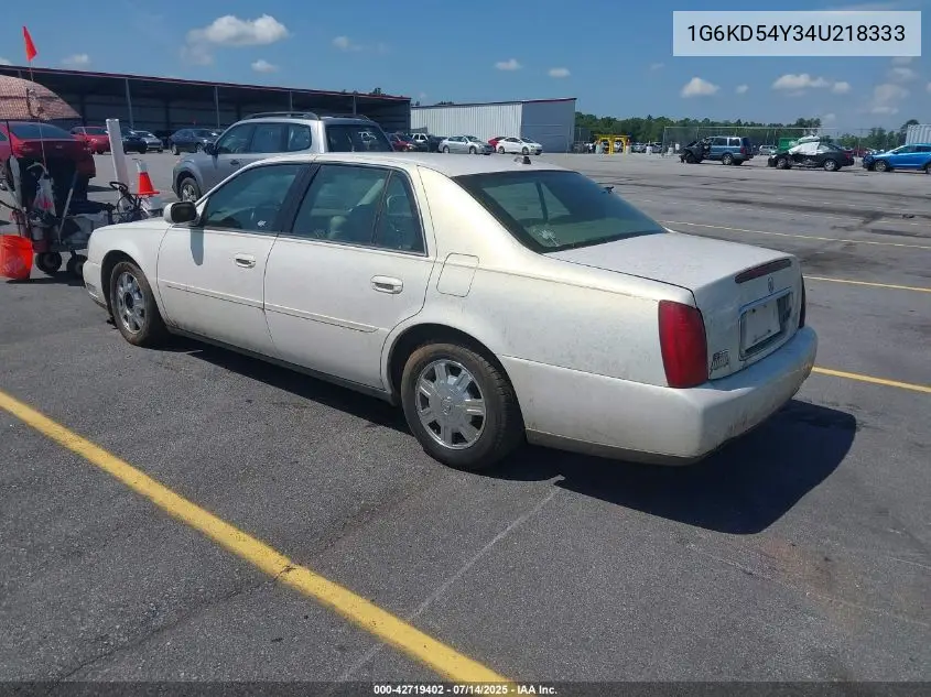 2004 Cadillac Deville Standard VIN: 1G6KD54Y34U218333 Lot: 42719402
