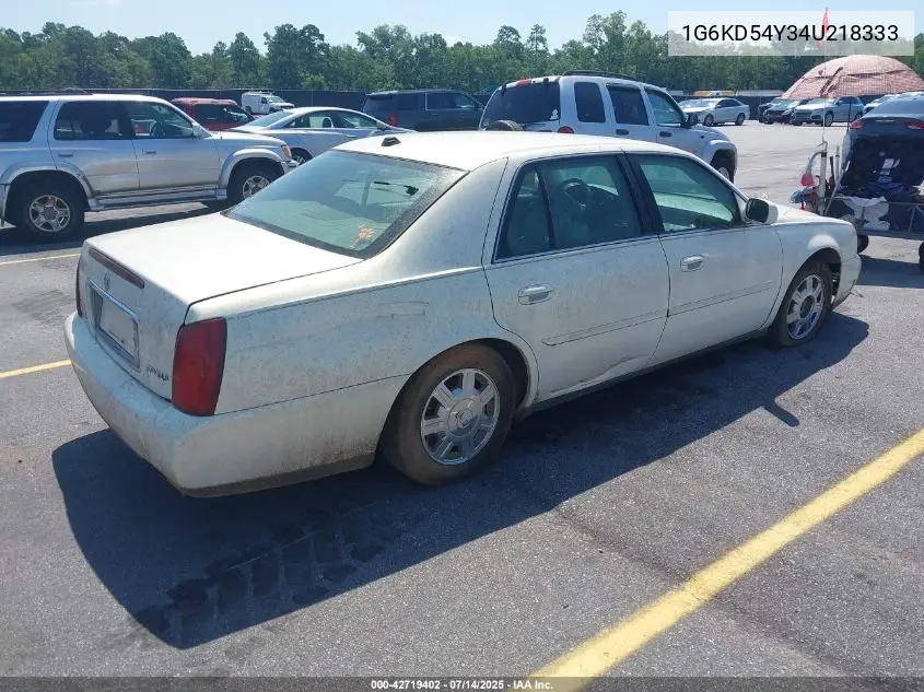 2004 Cadillac Deville Standard VIN: 1G6KD54Y34U218333 Lot: 42719402