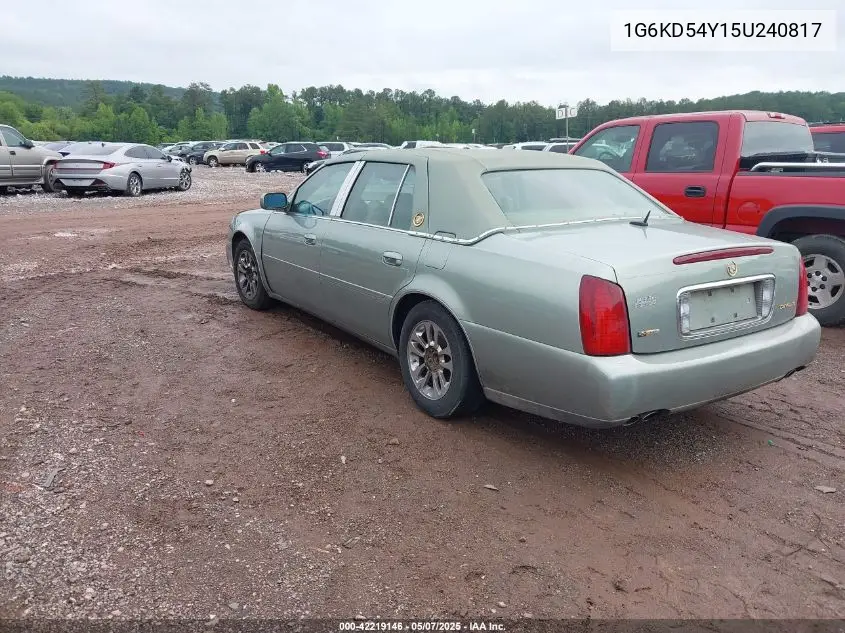2005 Cadillac Deville Livery VIN: 1G6KD54Y15U240817 Lot: 42219146