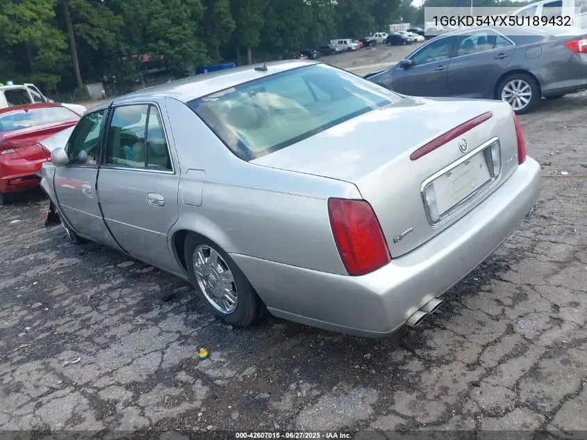 2005 Cadillac Deville Standard VIN: 1G6KD54YX5U189432 Lot: 42607015