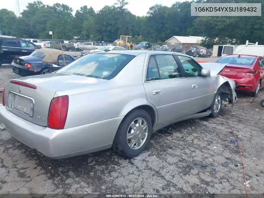 2005 Cadillac Deville Standard VIN: 1G6KD54YX5U189432 Lot: 42607015