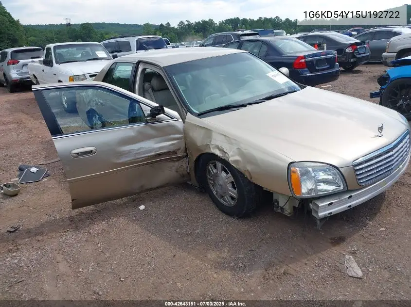 2005 Cadillac Deville Livery VIN: 1G6KD54Y15U192722 Lot: 42643151