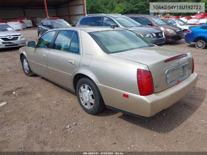 2005 Cadillac Deville Livery VIN: 1G6KD54Y15U192722 Lot: 42643151