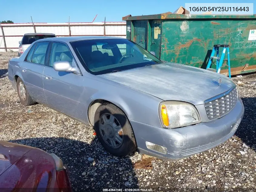 2005 Cadillac Deville Livery VIN: 1G6KD54Y25U116443 Lot: 42647165