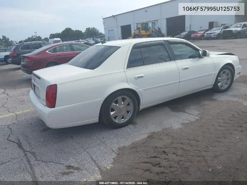 2005 Cadillac Deville Dts VIN: 1G6KF57995U125753 Lot: 42710602