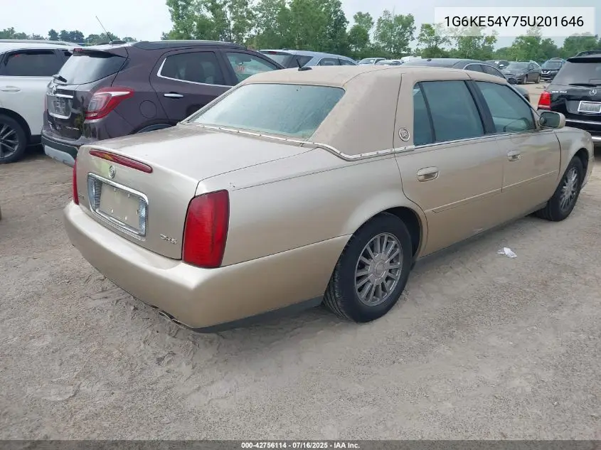 2005 Cadillac Deville Dhs VIN: 1G6KE54Y75U201646 Lot: 42756114