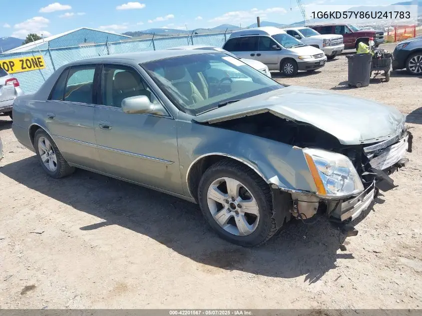 2006 Cadillac Dts VIN: 1G6KD57Y86U241783 Lot: 42201567