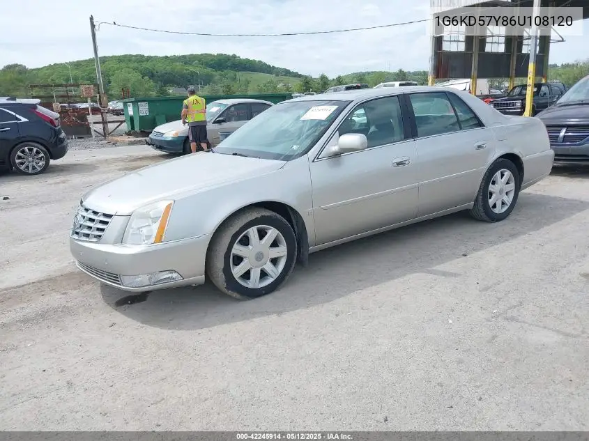2006 Cadillac Dts VIN: 1G6KD57Y86U108120 Lot: 42245914
