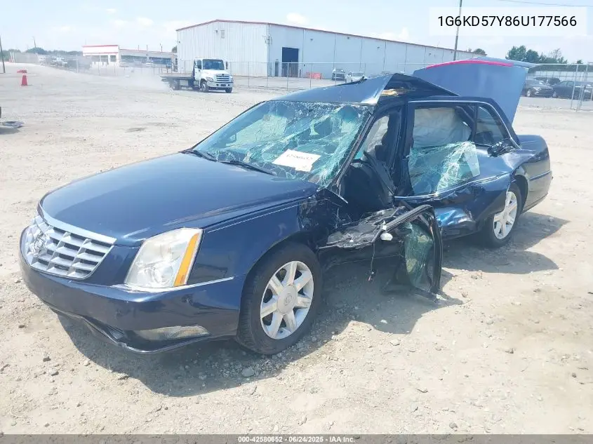 2006 Cadillac Dts VIN: 1G6KD57Y86U177566 Lot: 42580652