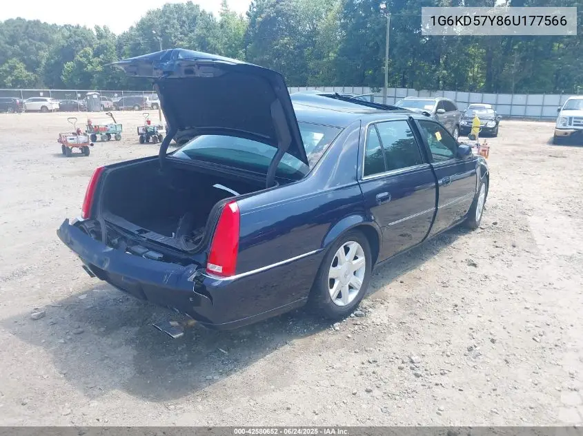 2006 Cadillac Dts VIN: 1G6KD57Y86U177566 Lot: 42580652